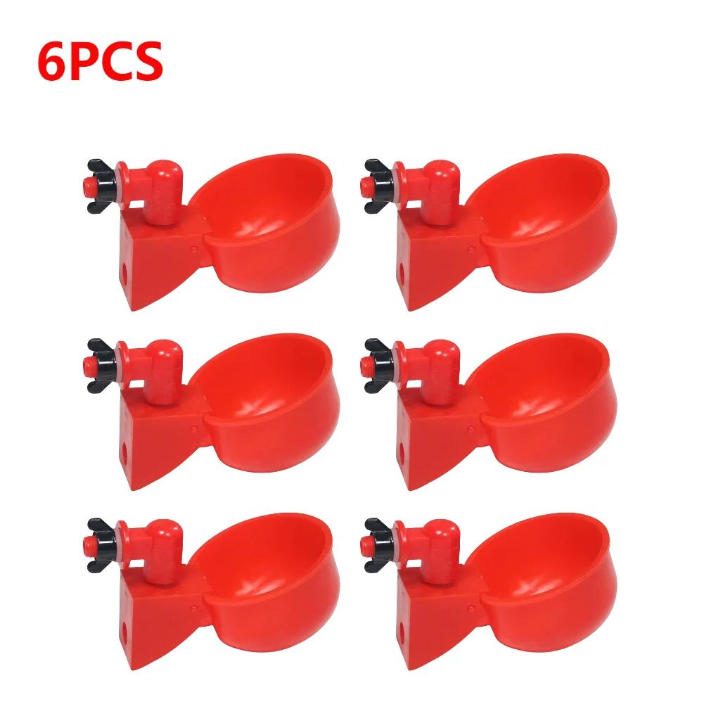 6/12pcs Chicken Water Dispenser Hanging Automatic Poultry Drinking Water Bowl Plastic for Farm Animal Feeding Supplies