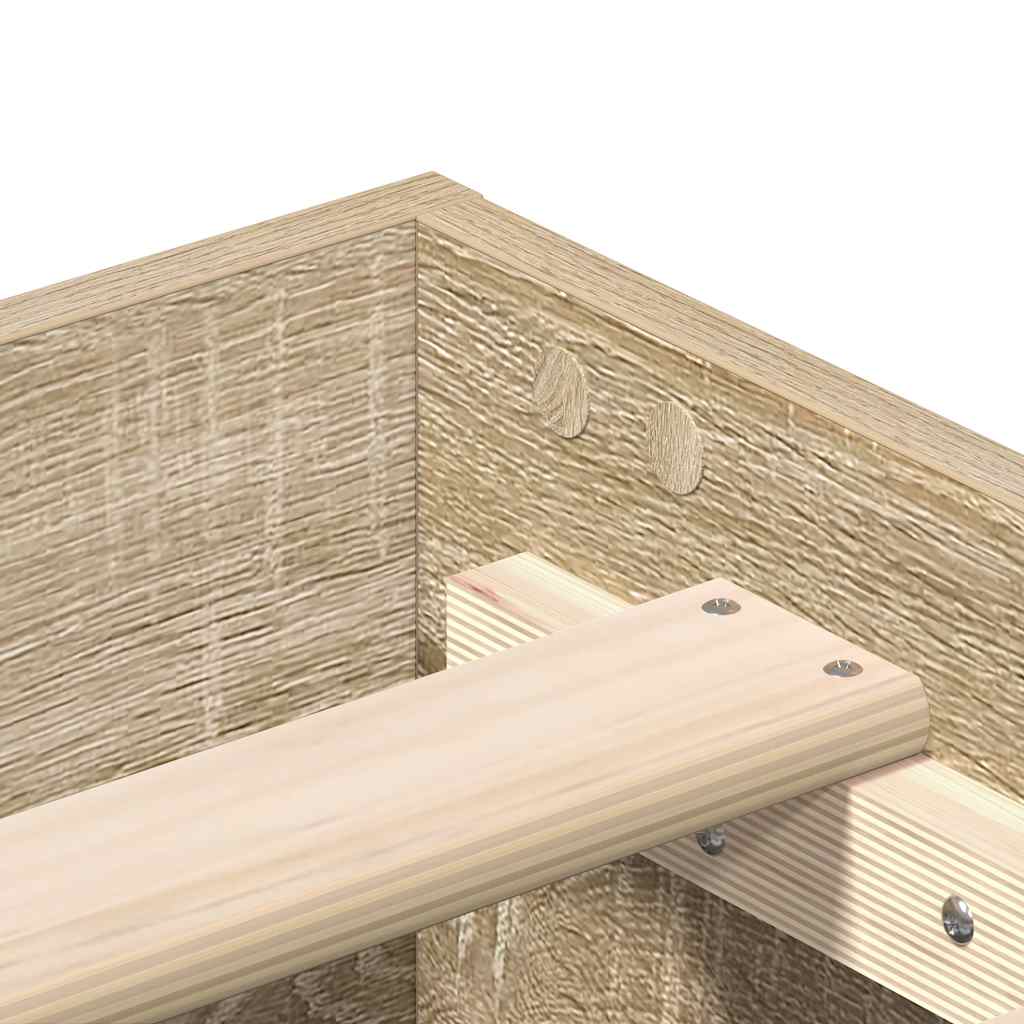 Bed Frame without Mattress Sonoma Oak Finish 120 x 200 cm Engineered Wood