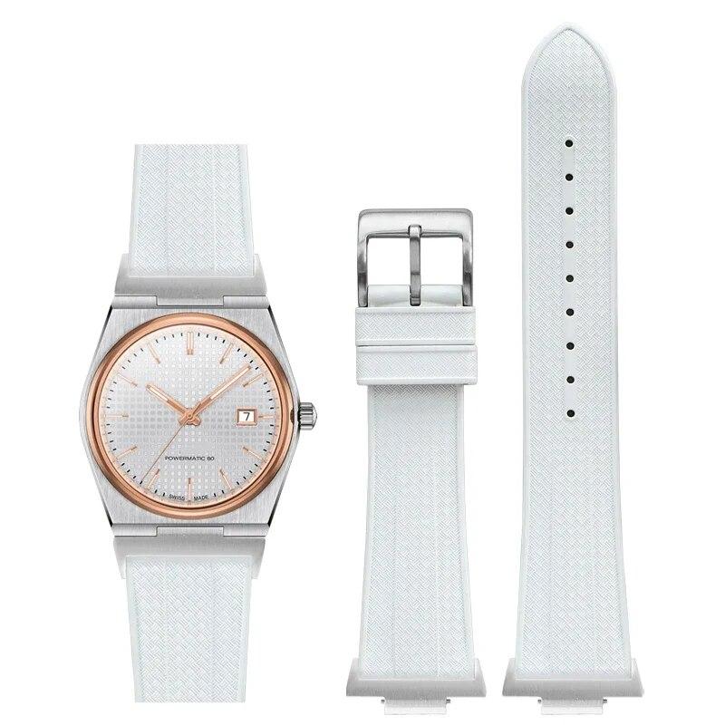 Ремешок из фторкаучука с адаптером для Tissot серии PRX T137.407/T137.410 Super Player 40 мм, новый быстросъемный ремешок для часов FKM 12 мм