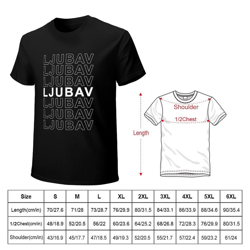 Ljubav white TShirt anime clothes oversized t shirt quickdrying men clothes