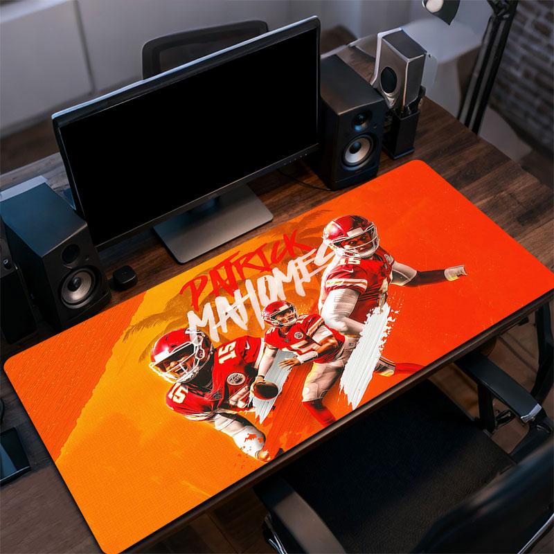 Patrick Mahomes Mouse Pad, Large Gaming Desk Mat, Non-slip XXL Mousepad for Laptop & Tablet, Mini PC Playmat with Stitched Edges
