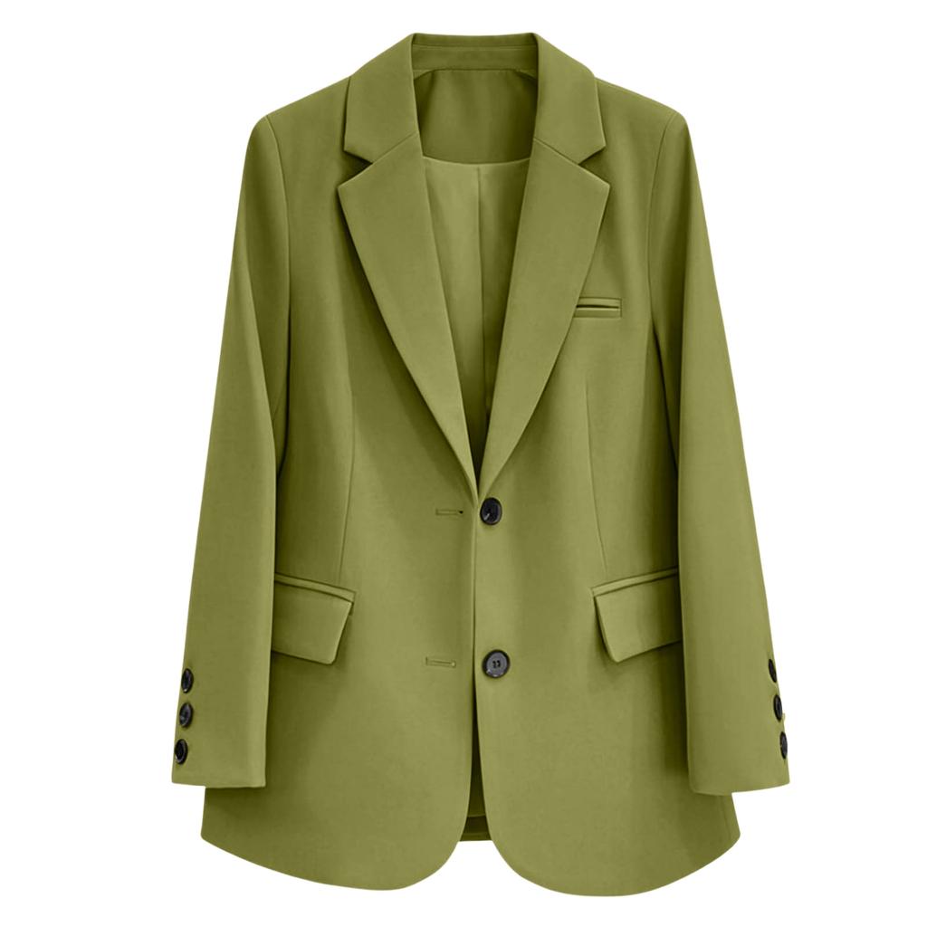 Women’s Business Casual Loose Fit Lapel Collar Open Front Long Sleeve Blazer Jacket with Classic Design for Office and Daily Wear