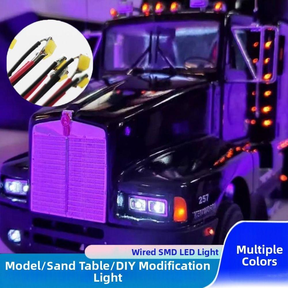 5pcs 0603 Models Car Modification Lights DIY Materials Led SMD Wires Red Black Line  For Model Train