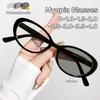 Fashionable Photochromic Myopia Glasses Retro Small Oval Women's INS Style HD Anti Blue Light Minus Diopter Eyeglasses