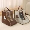 Portable Non-Woven Tall Boot Bag Visible Waterproof Boots Protector Pouch with Handle Dustproof Long Boots Pocket Outdoor