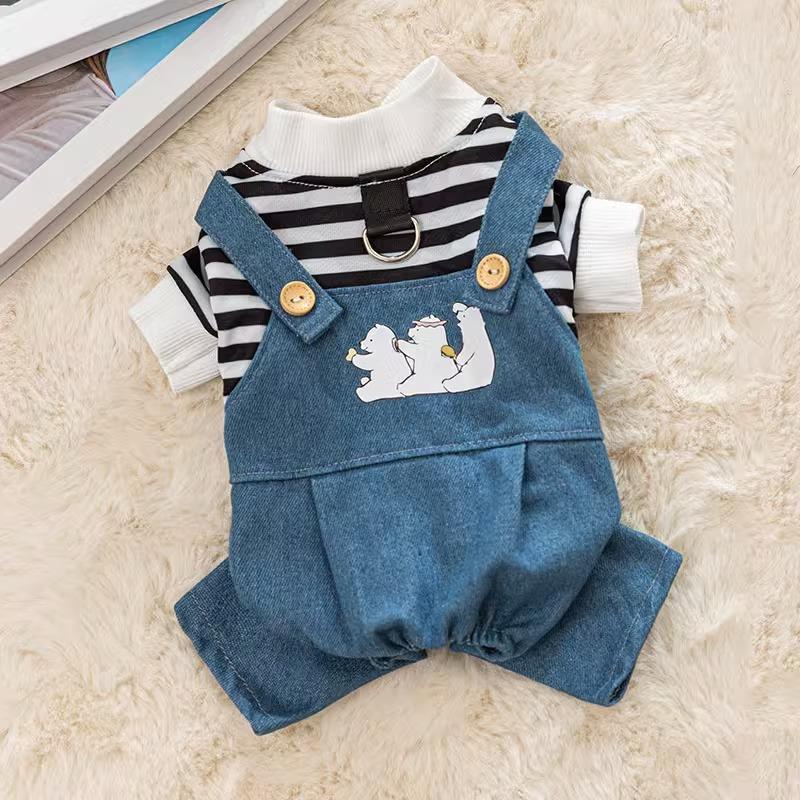 Новая роскошная одежда для собак, костюм для щенка, полосатый комбинезон для собак, одежда для собак, толстовка для собак, комбинезон для французского бульдога чихуахуа