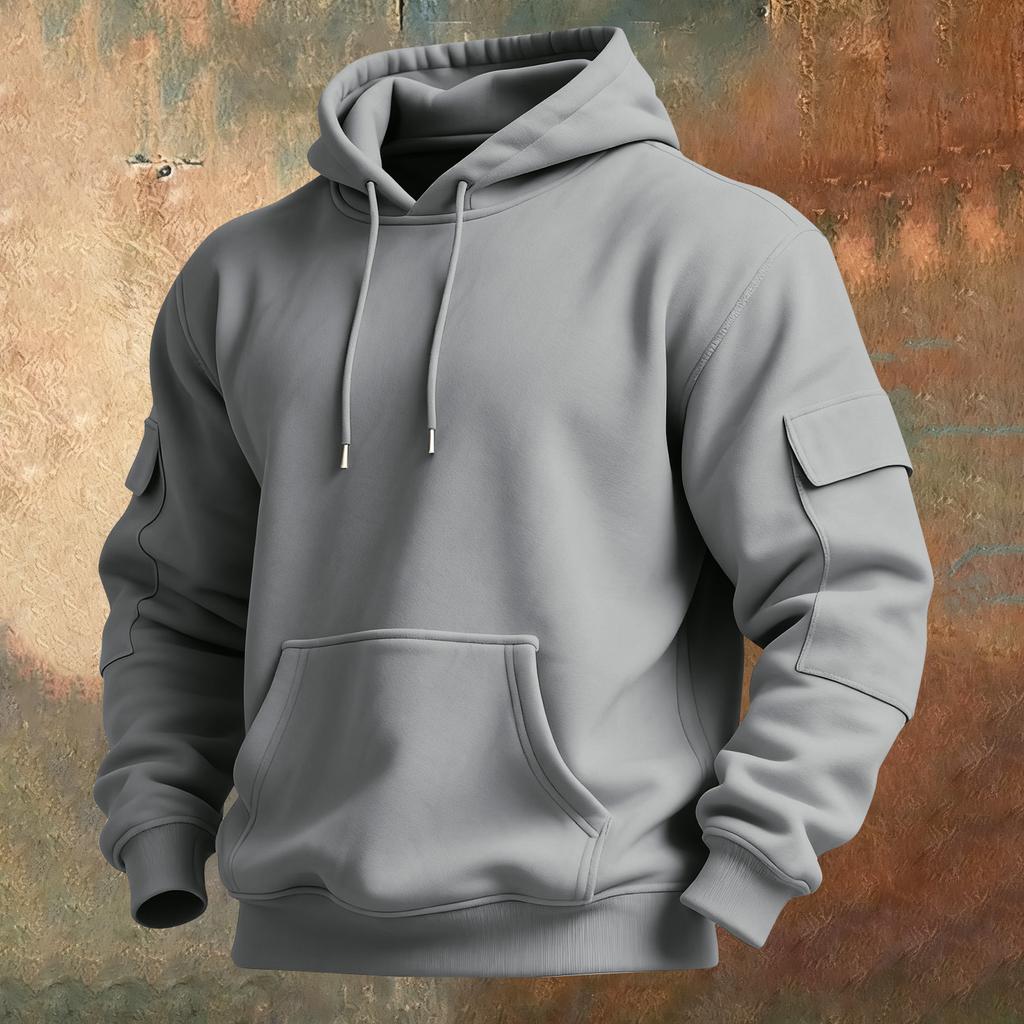 Men's Solid Color Sweatshirt Hoodie Men's Sports Large Size Casual Sweatshirt