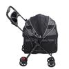 Pet Stroller One Click Folding Cat Stroller 4 Wheels Dog Wagon with Sun Shades and Cup Holder for Travel Black
