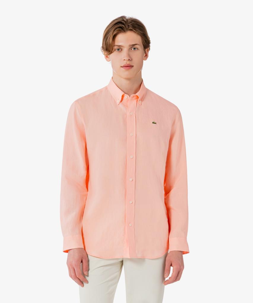 LACOSTE Мужская однотонная льняная рубашка Ch769E-56G Ui2