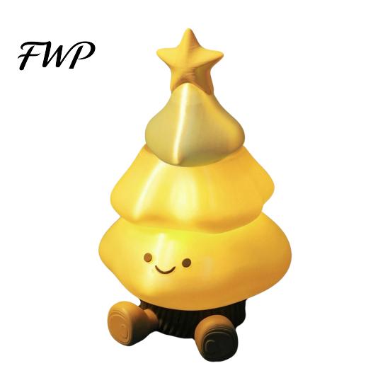 Unique 3D Printed PLA Crafts Christmas Tree Figurine, Cute Smiling Face Storage Decorative for Office Desk Desktop Ornament, Multi-Purpose Toy