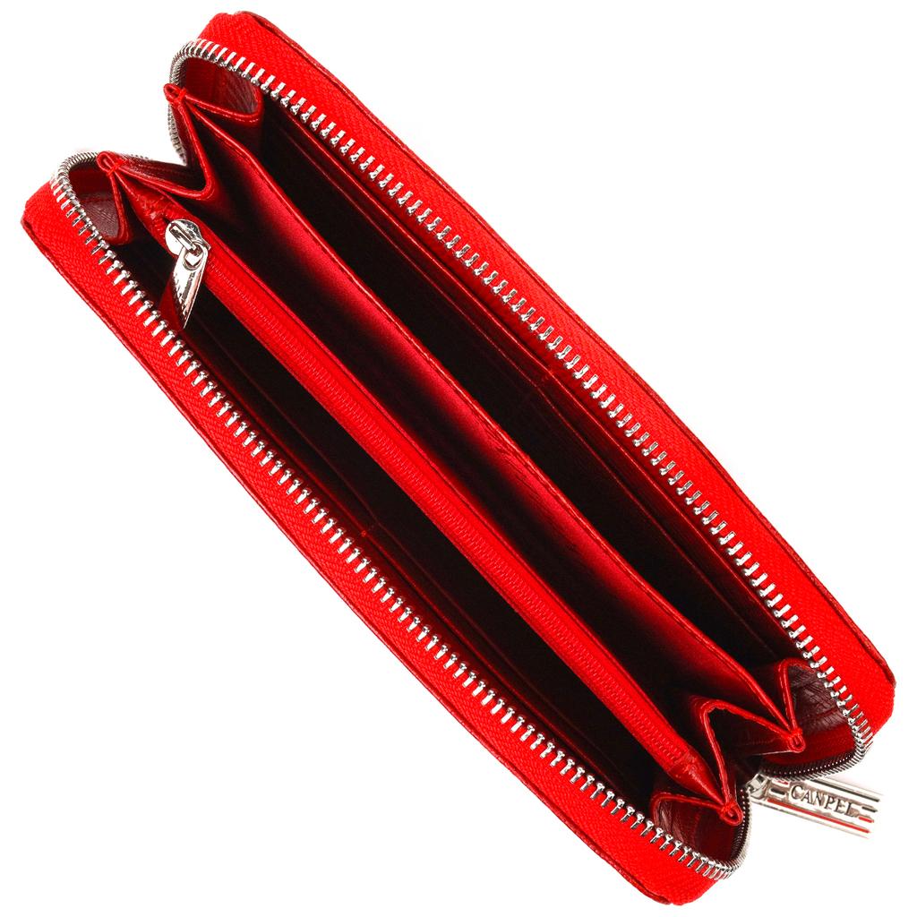 Оригинальный женский кошелек из натуральной фактурной кожи CANPELLINI Wallet 21613 Красный