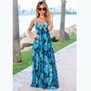 Spring and Summer Women's Floral Halter Long Dresses