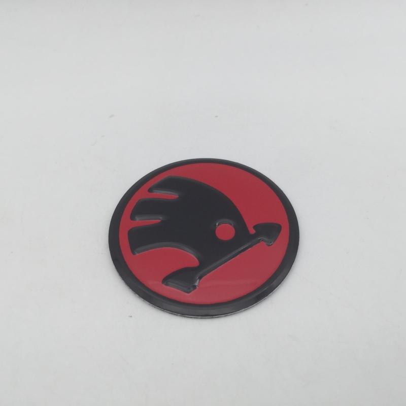 BAUK4 1pcs 3D 42mm 43mm car Emblem Steering Wheel Center Badge sticker Decal Styling Auto accessories For Skoda