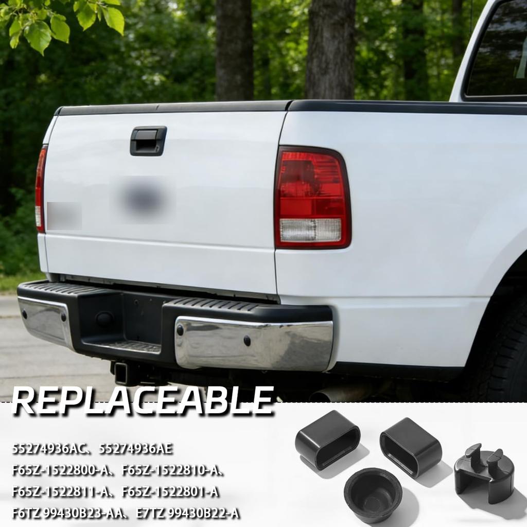 Tailgate Hinge Bushing F150 1987-2016 F6TZ99430B23AA 55274936AC | Eliminates sagging gate & rattling. ABS plastic 4 pcs set. Fits Dodge Ram F250 F350