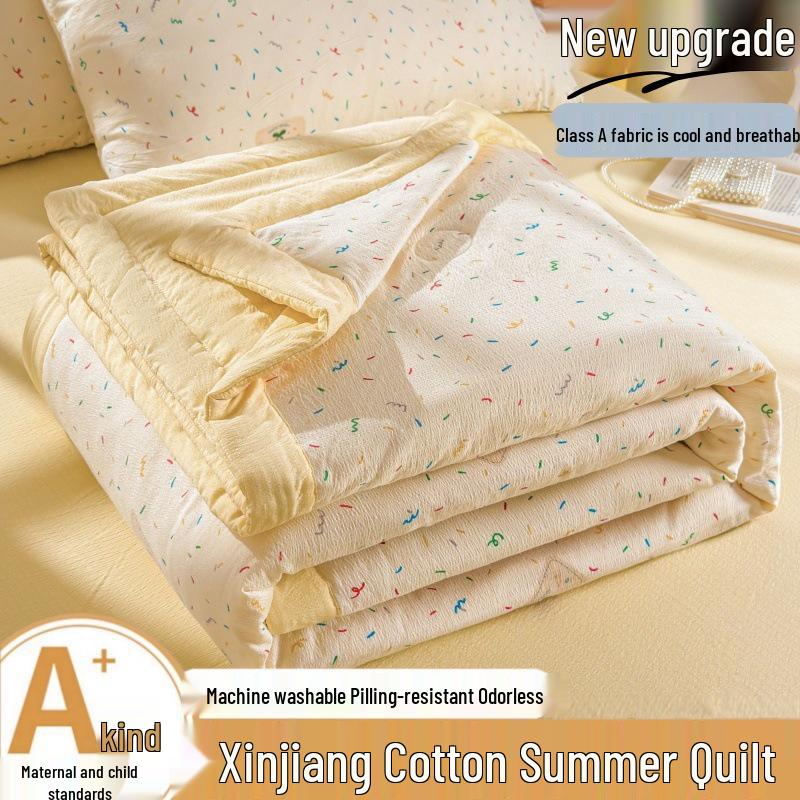 Class A Mother & Baby Cloud-Feel Double-Layer Gauze Summer Quilt - Xinjiang Cotton Thin Cooling Quilt for Dormitory