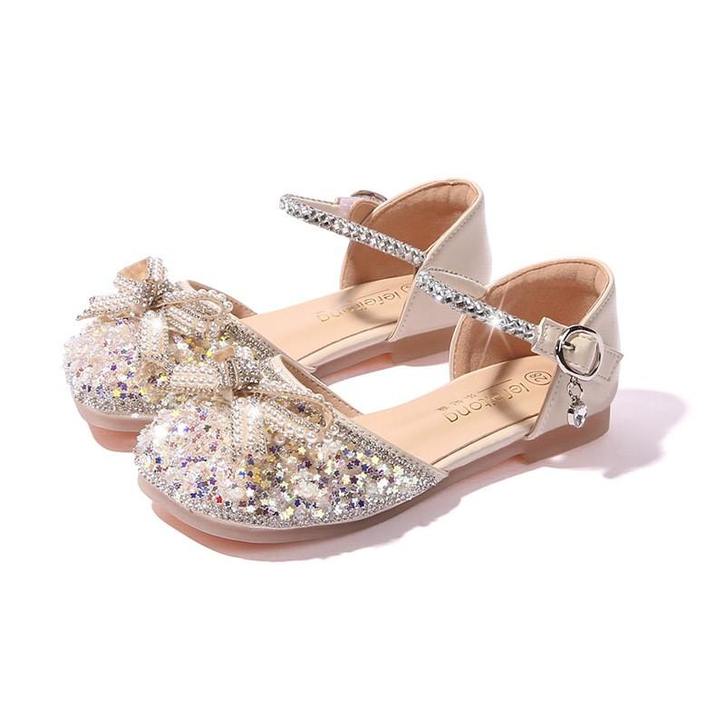 Girls Princess Sandals Pink Crystal Flat Shoes Toddler Little Kids