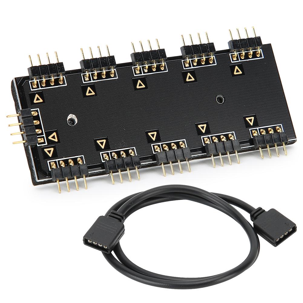 Контроллер концентратора RGB 1‑10 Контроллер концентратора RGB Корпус ПК Вентиляторный концентратор Охлаждение ЦП HUB1‑10 12 В ARUA концентратор