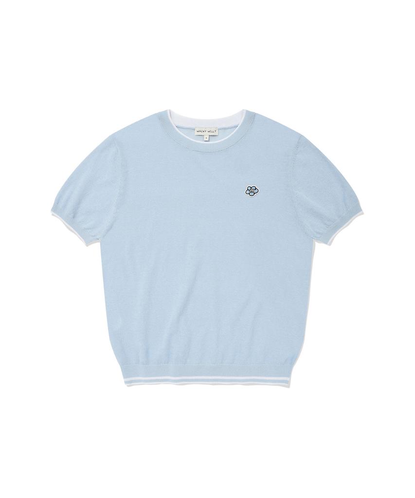 WACKY WILLY Women'S Cooling Lily Short Sleeve Knit Sky Blue