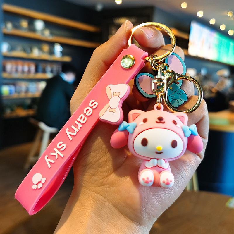 Оптовая продажа брелоков с персонажами Sanrio: Новые Милые Мультяшные Брелки и Брелоки с Синамоноллом и Куроми Мода Y2k Игрушки