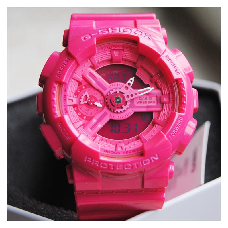 Casio G-SHOCK Серия YOUTH Серия GA-110 Модные Классические Кварцевый Механизм Ремешок из Смолы Японские и Корейские Часы Женские Часы Розовые GMA-S110CC-4