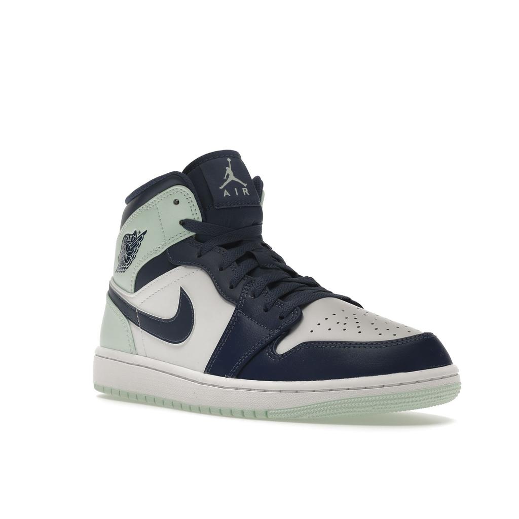 Мужские кроссовки Air Jordan 1 Mid Blue Mint Mystic-Navy Mint-Foam White 554724-413