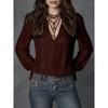 Spring New Women's Fashion Solid Color Lapel Long Sleeve Shirt Blouse For Women