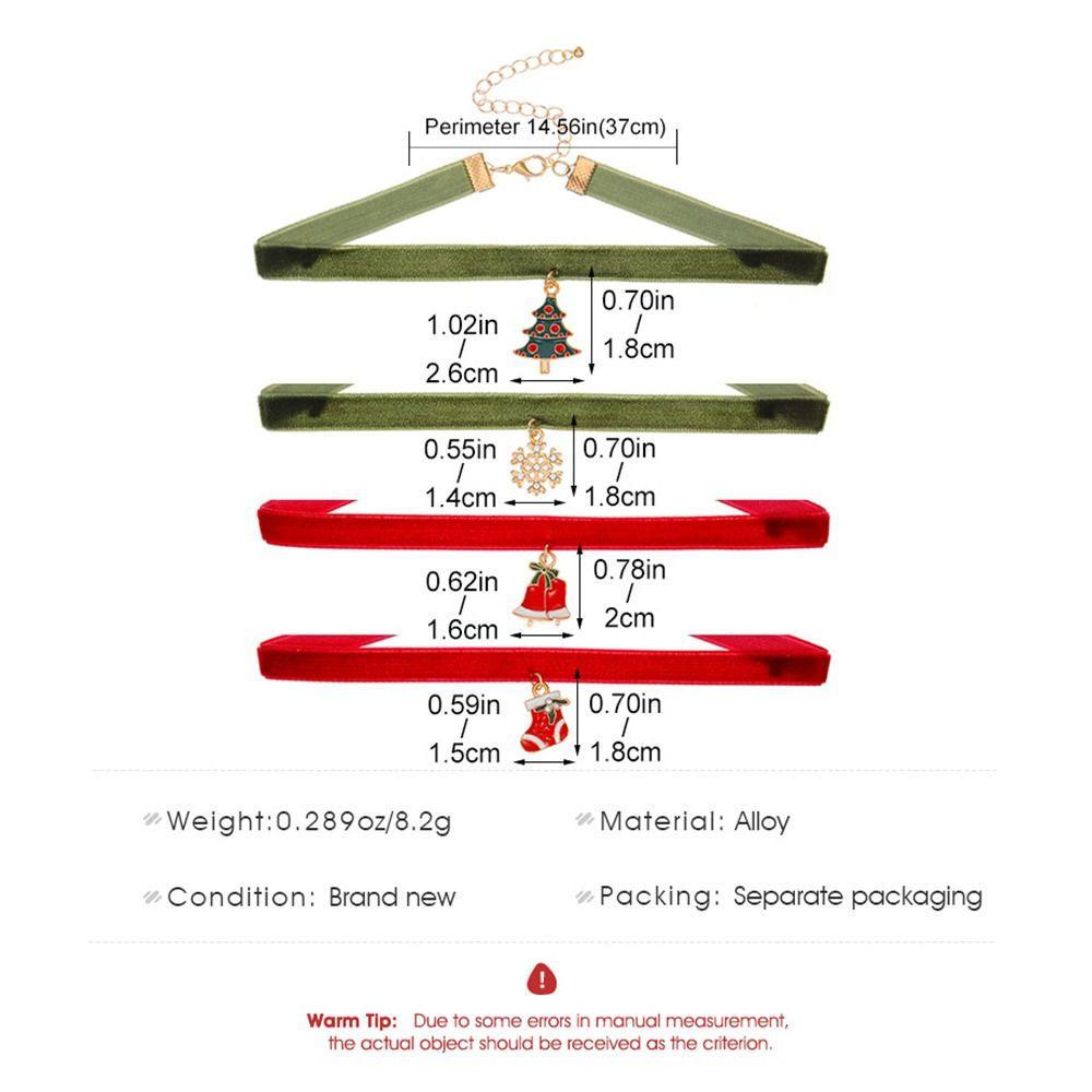 Cartoon Christmas Choker Clavicle Chain Cartoon Pendant Choker Velvet Collar Necklaces Festival