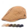 Кепка с язычком из хлопка, берет для литературной молодежи, однотонная простая шляпа, кепка для людей среднего и пожилого возраста, мужская шляпа