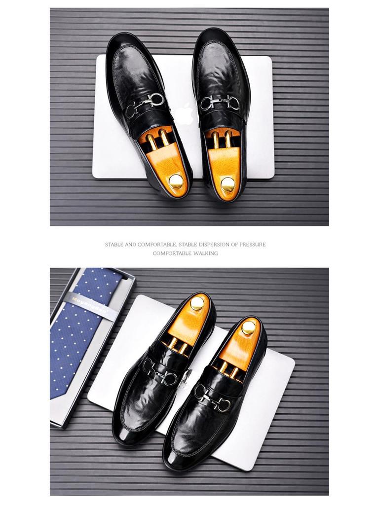 Мужские осенние деловые формальные кожаные лоферы - корейский стиль, дышащие, удобные, универсальные
