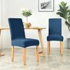 Velvet Plush Chair Cover Dark Blue