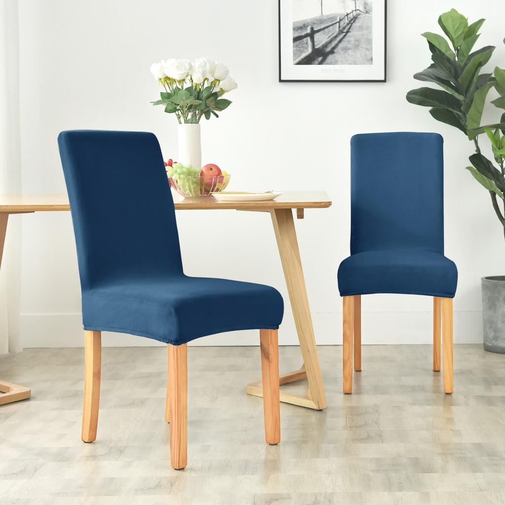 Velvet Plush Chair Cover Dark Blue