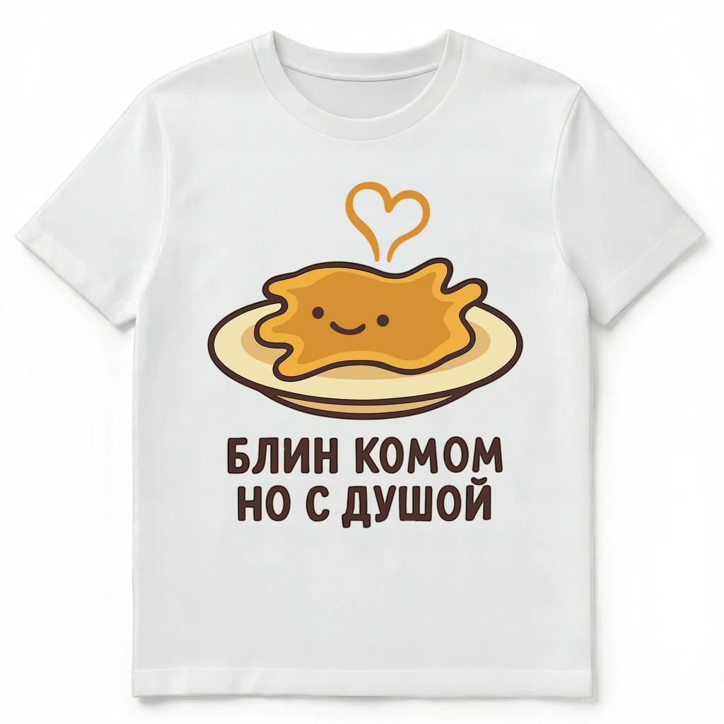 Pancake With Lumps But With A Soul Funny Russian Unisex T-Shirt