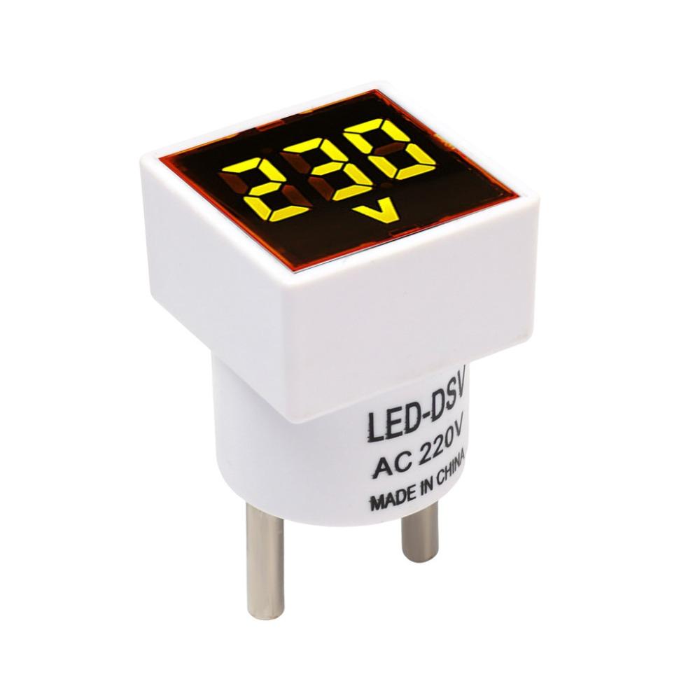 50-500V Test Indicator Light Voltmeter EU Plug Car Motorcycle Detector Durable Digital Voltmeter