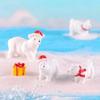 1/3pcs Miniature Christmas Polar Bear Figurines Garden Micro Snow Landscape DIY Accessories Home Decoration Desk Decoration