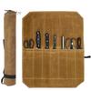 Chef's Cutter Roll Bag Waxed Canvas Cutlery Tool Case Strap Fixing Scratch-resistant Easy To Carry Kitchen Cutter Organizer