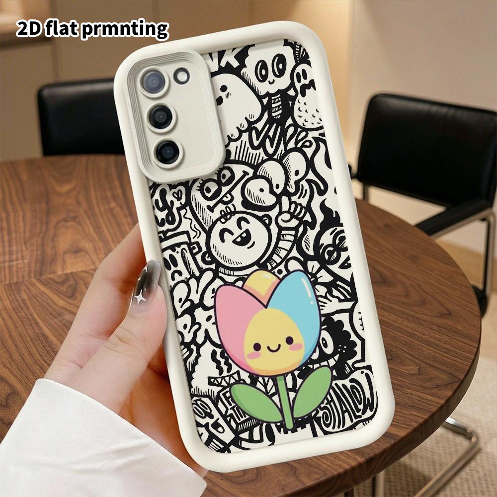 Phone Case: 2D Flat Samsung Galaxy A34 A35 M05 M06 S20 S22 S21 FE Plus 5G Protective Case, Rainbow Tulip, Christmas and Halloween Gift