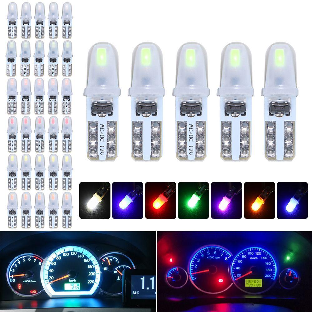 5Pcs Wedge T5 3014 Automotive Interior Indicator Bulbs Dashboard Lights Car Lights Gear Light