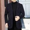 Мужская куртка с отложным воротником и длинными рукавами, карманы, однобортный, толстый, теплый кардиган, свободный, плюс размер, средней длины, повседневное мужское пальто в деловом стиле