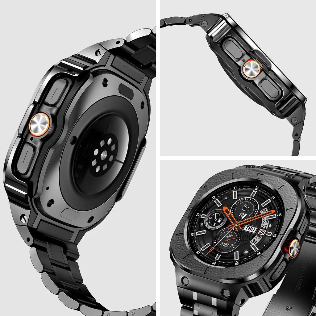 Stainless Steel Case+Strap for Samsung Galaxy Watch Ultra 2025 47mm Business Bracelet for Galaxy Watch 7 Ultra Replacement Strap