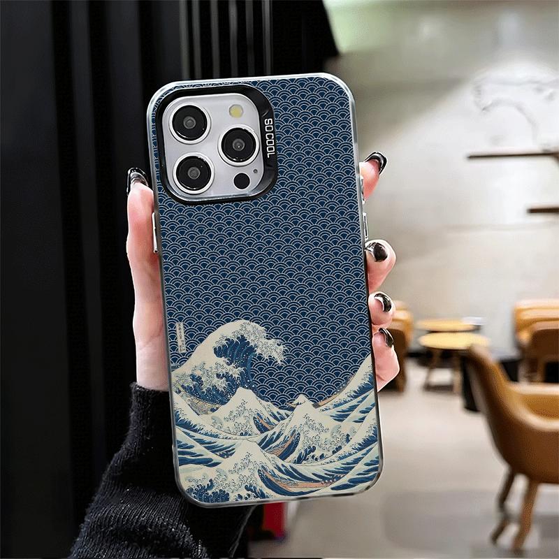 Японская волна Канагава Серфинг Мягкий чехол для телефона для iPhone 15 16 17 Pro Max 17Air 16E 14 Plus 13 12 Mini Ударопрочный задний чехол