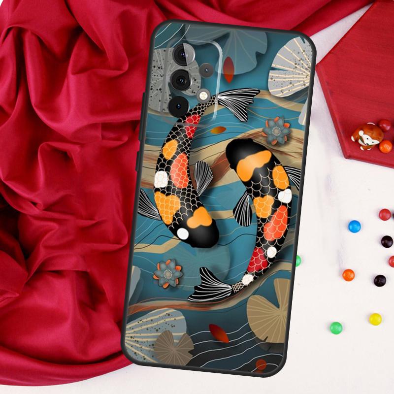 Рыба Кои Инь Ян Для Samsung Galaxy A15 A55 A53 A33 A35 A22 A32 A52 A54 A34 A14 A56 A36 A26 A16 A05 A06 Чехол