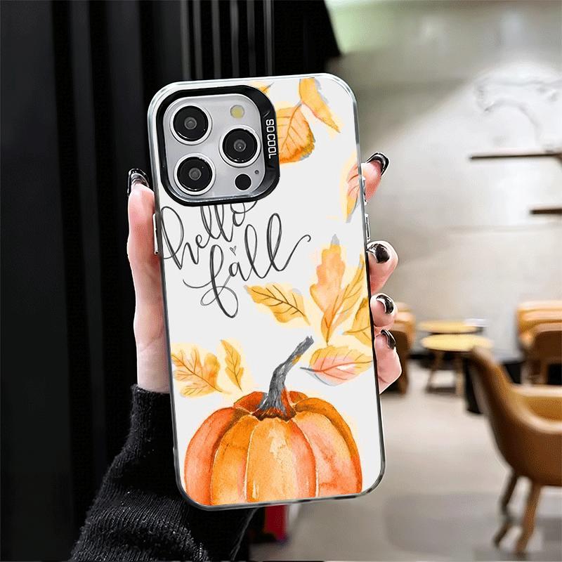 Тыква Счастливой Осени Мягкий Чехол для Телефона iPhone 15 16 17 Pro Max 17Air 16E 14 Plus 13 12 Mini Ударопрочный Задний Корпус