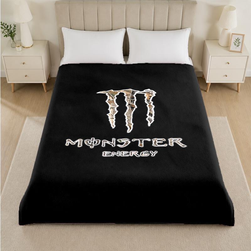 Фланелевое одеяло с принтом Monster Energy, уютное, теплое, плюшевое покрывало для кровати, дивана, диванчика, для домашнего использования в помещении