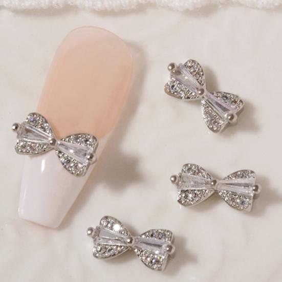 Nail Ornament High Durability Rust-proof Cubic Zirconia DIY Nail Decoration Bow-knot Nail Accessories