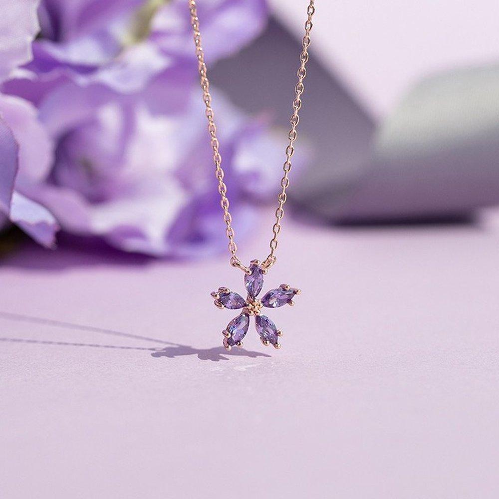 Lavender Bloom 3 Necklace W