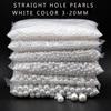 Spacer Acrylic Jewelry Craft Beaded White Round On Beads Pearl Sew