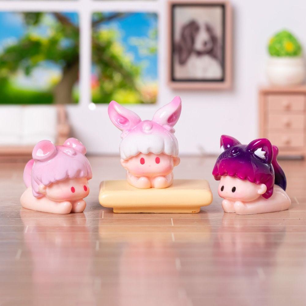 Cartoon Style Miniature Animal Figurine DIY Craft Mini Animal Model Resin Animal Model Cake Topper