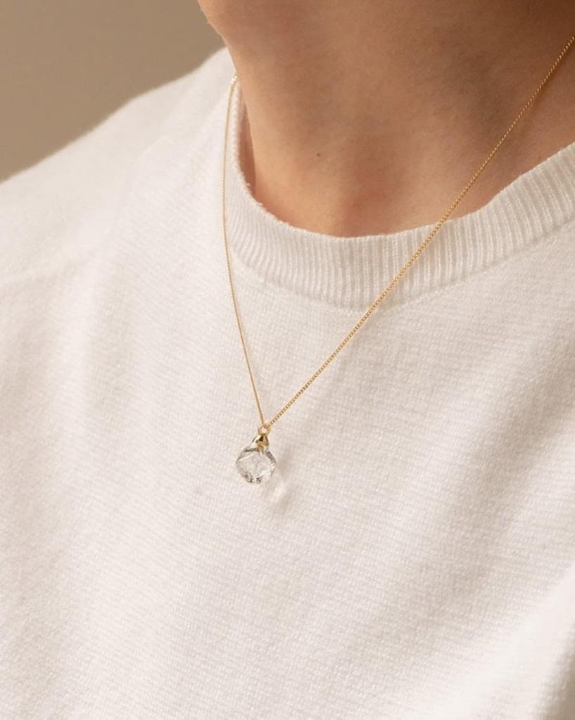 [Set] 2-piece set (HARIO Lampwork Factory Melty Cube Necklace HAA-MC-001N, Gift Bag with Ribbon)