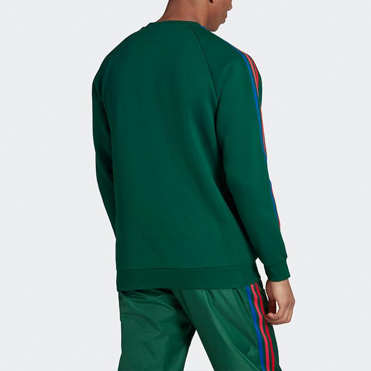 adidas Мужская толстовка с круглым вырезом Originals Trefoil 3D Logo, зеленая, GF0224