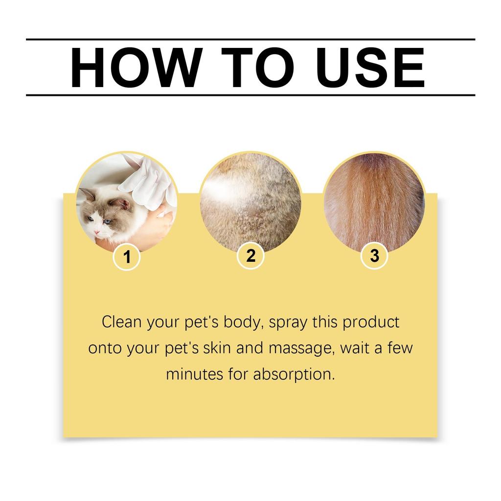 Успокаивающий спрей для кожи питомцев, Очищающий и смягчающий спрей, Спрей от зуда, Питательный спрей, 50 мл